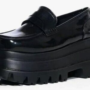 AZALEA WANG PLATFORM LOAFER - Aleo Black Leather sz 10